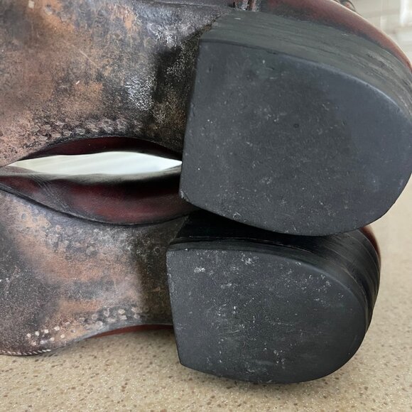 Vtg Y2K RJ Foley Men Cowboy Boots Size 10D Brown Leather Western Rodeo Farmcore - Picture 13 of 14